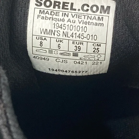 Sorel‎ Kinetic Women's Size 8 Rnegd Lace Black White Sneaker Women's Athletic - Picture 4 of 14